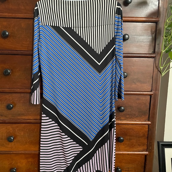 DVF Ruri dress sailor chevron lily print size 6 - Picture 4 of 6